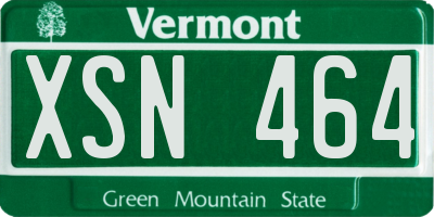 VT license plate XSN464