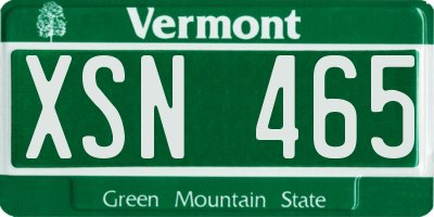 VT license plate XSN465