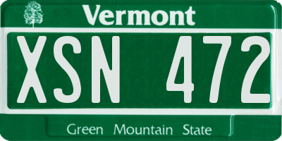 VT license plate XSN472