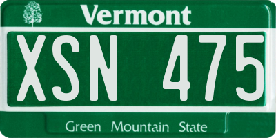 VT license plate XSN475