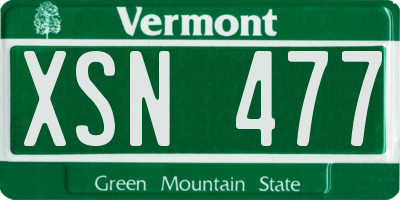 VT license plate XSN477