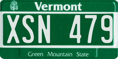 VT license plate XSN479