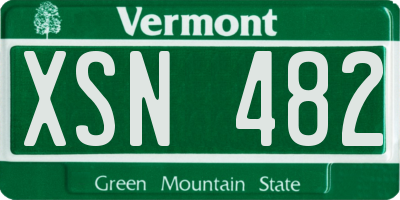 VT license plate XSN482