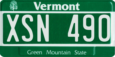 VT license plate XSN490