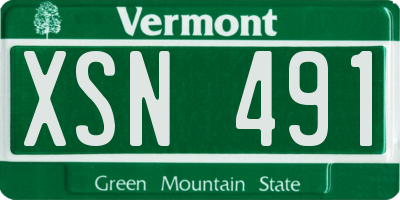 VT license plate XSN491