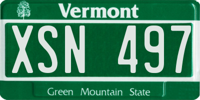 VT license plate XSN497