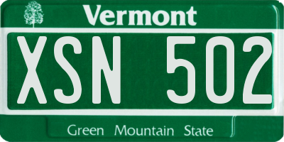 VT license plate XSN502