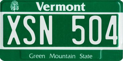 VT license plate XSN504