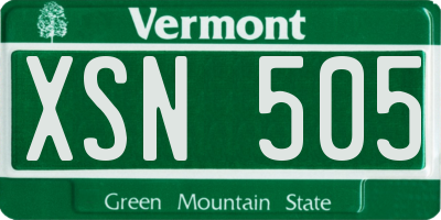 VT license plate XSN505