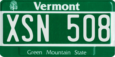 VT license plate XSN508