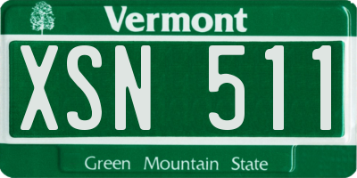 VT license plate XSN511