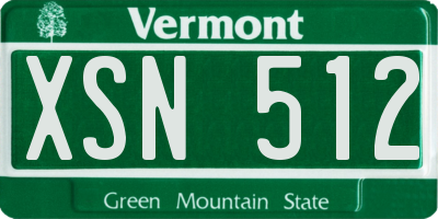 VT license plate XSN512
