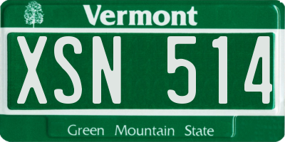 VT license plate XSN514