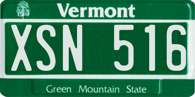 VT license plate XSN516