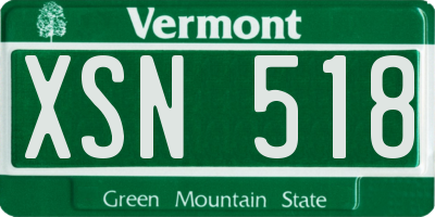 VT license plate XSN518