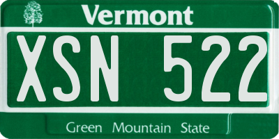 VT license plate XSN522