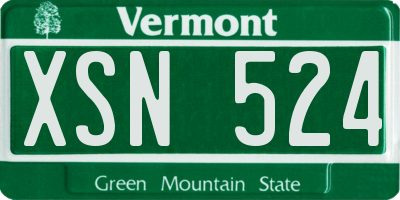 VT license plate XSN524