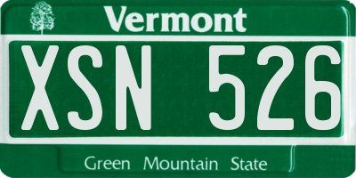 VT license plate XSN526