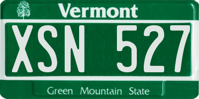 VT license plate XSN527