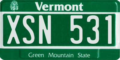 VT license plate XSN531