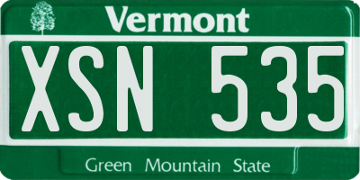 VT license plate XSN535