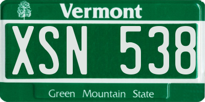 VT license plate XSN538