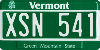 VT license plate XSN541