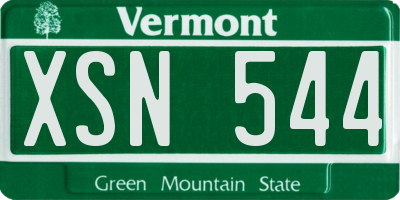 VT license plate XSN544