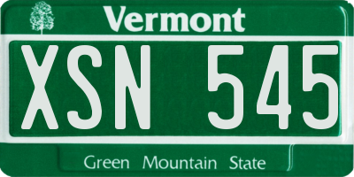 VT license plate XSN545