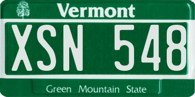 VT license plate XSN548