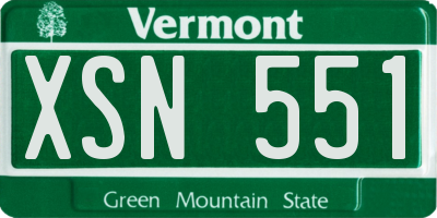 VT license plate XSN551