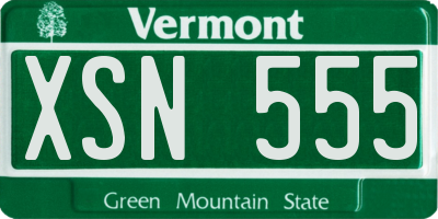 VT license plate XSN555