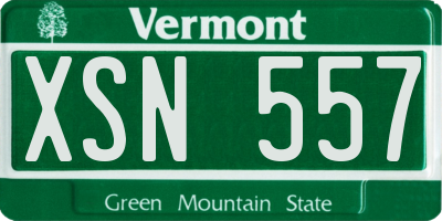 VT license plate XSN557