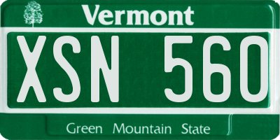 VT license plate XSN560