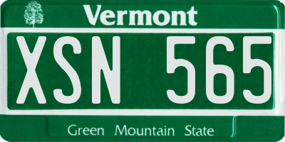 VT license plate XSN565