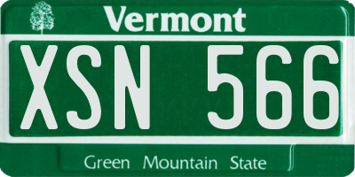 VT license plate XSN566