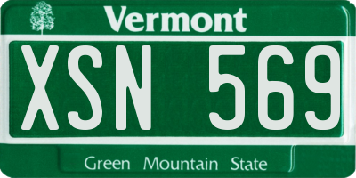 VT license plate XSN569