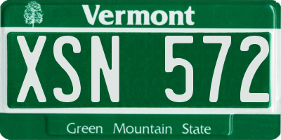 VT license plate XSN572
