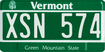 VT license plate XSN574