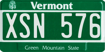 VT license plate XSN576
