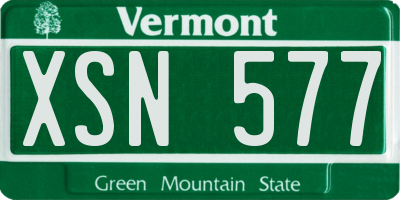 VT license plate XSN577