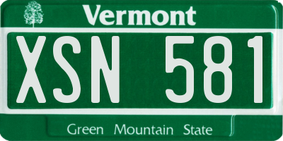 VT license plate XSN581