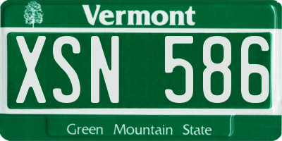 VT license plate XSN586
