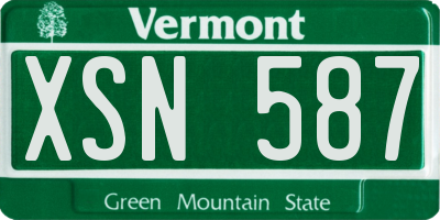 VT license plate XSN587
