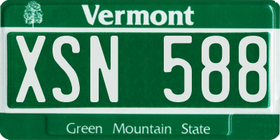 VT license plate XSN588