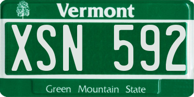 VT license plate XSN592