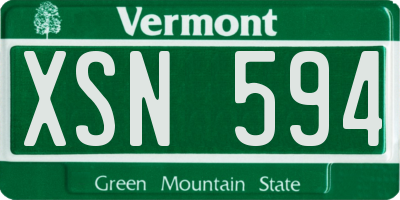 VT license plate XSN594