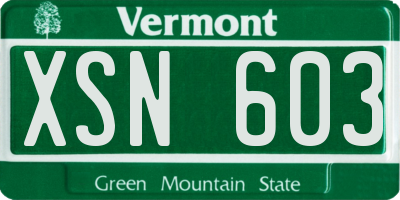 VT license plate XSN603