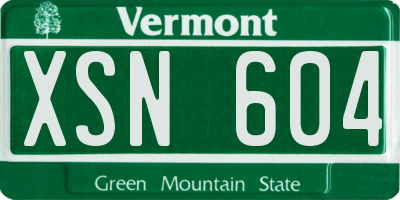 VT license plate XSN604
