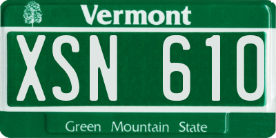 VT license plate XSN610
